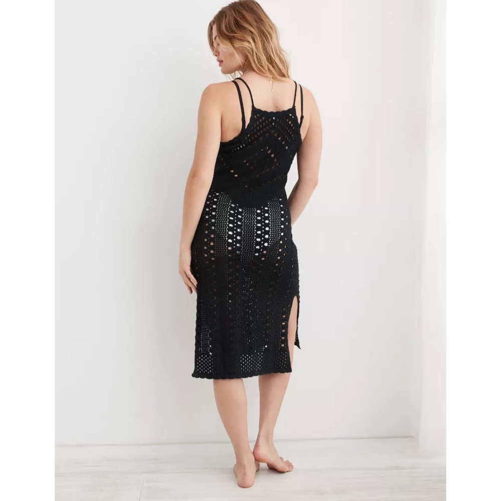 NWOT Aerie Crochet Halter Midi Dress - Picture 5 of 12